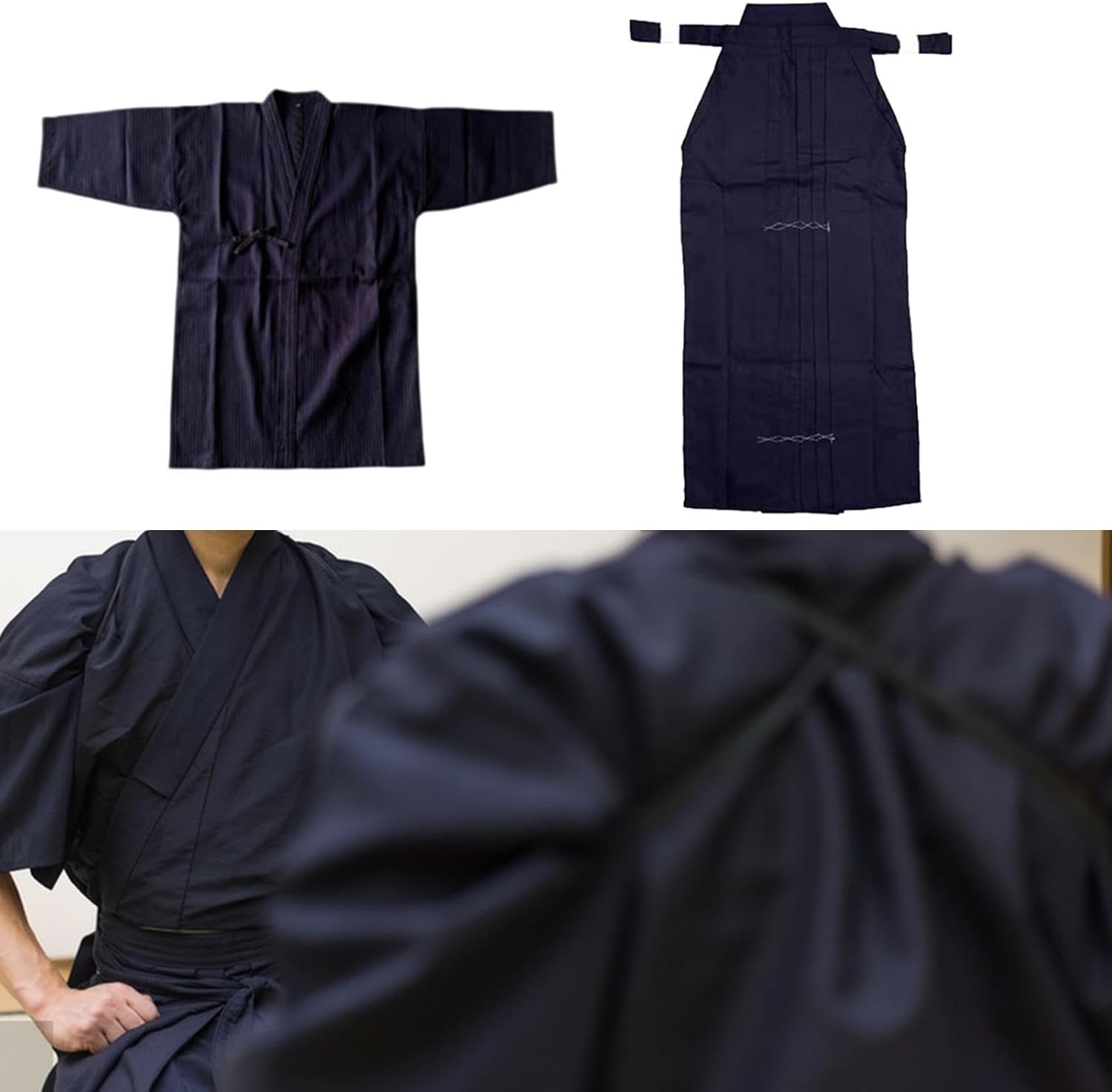 弓道 着物 単衣 化繊 2ポッケ 弓道 着物 単衣 化繊 【黒2ポッケ】 弓道